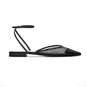NWT Zara black mesh flats 7 1/2